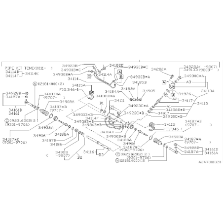 Kit de réparation de crémaillère Origine Subaru GT 98-0043877