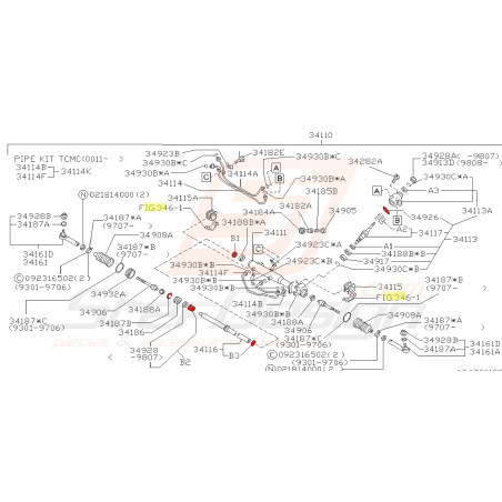 Kit de réparation de crémaillère Origine Subaru GT 98-0043964