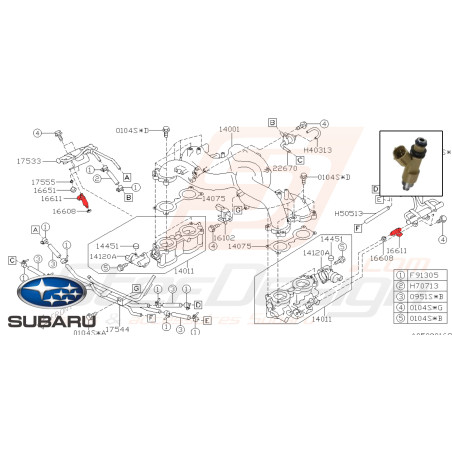 Injecteur origine pour Subaru Outback EJ25 200643966
