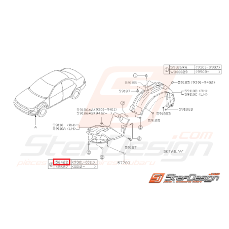 Clip Passage de Roue Adaptable pour Subaru Impreza 93-00 et WRX STI 01-0244040