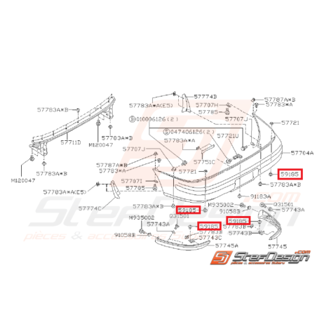 Clip Pare Choc Adaptable Subaru GT 93-00 WRX 01-08 STI 01-07 Forester Turbo 06/00-0244048