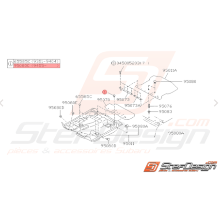 Clip de Moquette Adaptable Gris Subaru GT 12/1997 - 2000 WRX STI 2001 - 200744096