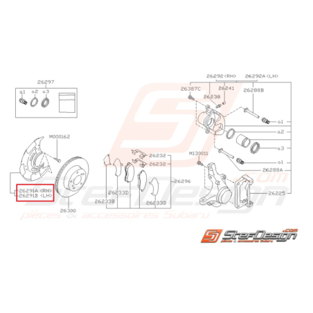 Flasque Disque Avant Adaptable Subaru GT 93-98 FORESTER Turbo 98-0244124