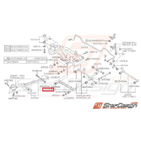 Tirant Arrière Adaptable pour Subaru WRX 2001 - 2004 et 200744131
