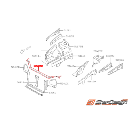 Traverse Supérieur Face Avant Adaptable WRX et STI 01-0244143