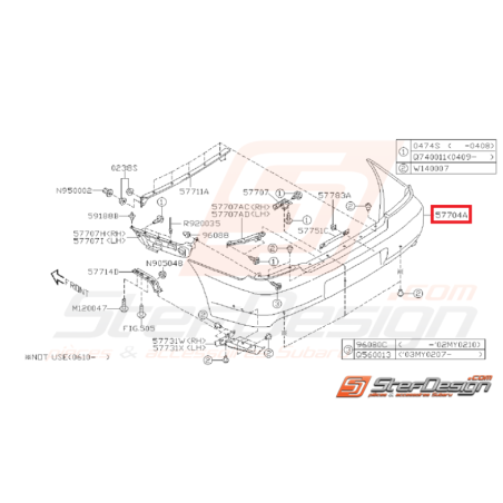 Pare Choc Arrière Adaptable Subaru WRX de 03-07 et STI de 03-0444151