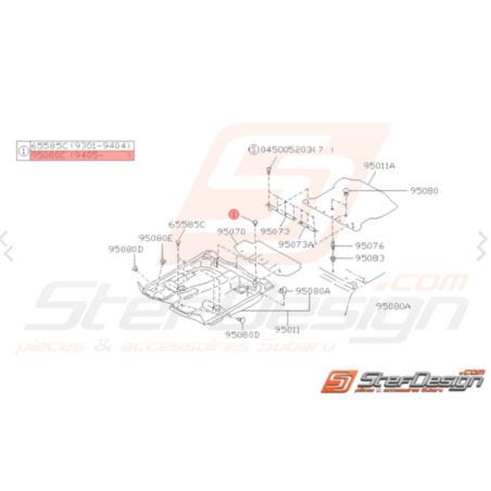 Clip de Moquette Adaptable Noir Subaru GT 12/1997 - 2000 WRX STI 2001 - 200744254