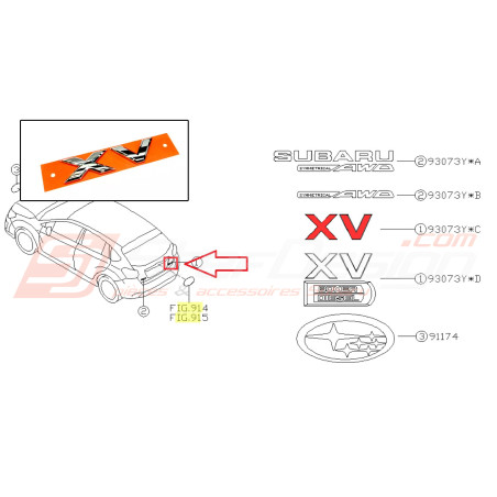 Logo de malle de coffre XV pour Subaru XV EJ20B 2012-201344520