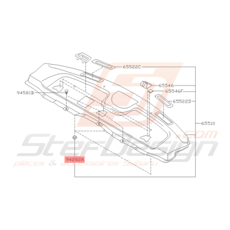 Clip Plage Arrière Adaptable pour Subaru Forester 97-02 et WRX STI 01-0744597