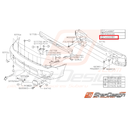 Clip Pare Boue Adaptable pour Subaru GT WRX STI44601