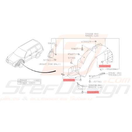 Clip Pare Choc / Passage de Roue Adaptable Subaru44605