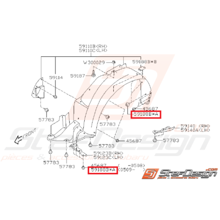 Clip Pare Choc / Passage de Roue Adaptable Subaru44608