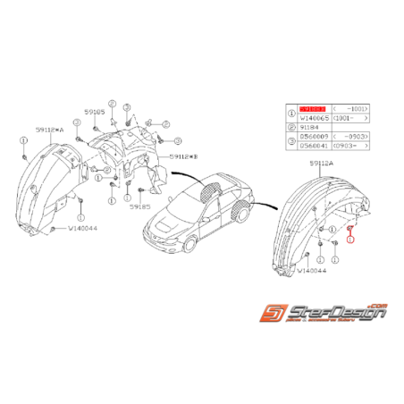 Clip Pare Choc / Passage de Roue Adaptable Subaru44609