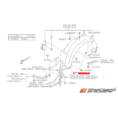 Clip Pare Choc / Passage de Roue Adaptable Subaru44610