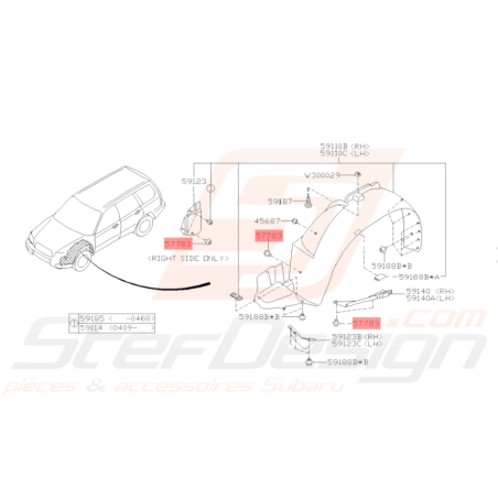 Clip Adaptable pour Subaru GT WRX/STI FORESTER44611