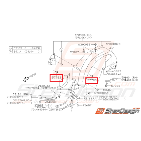 Clip Adaptable pour Subaru GT WRX/STI FORESTER44616