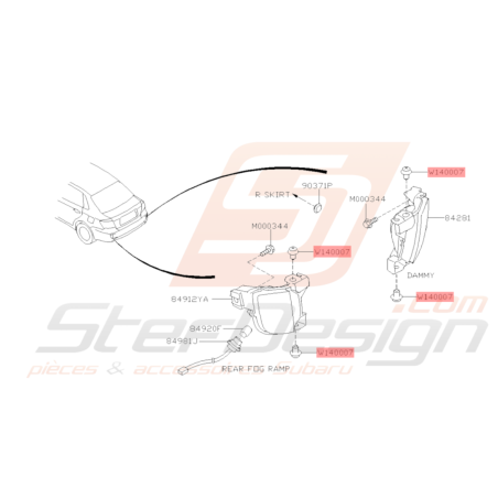 Clip Pare Choc Avant et Arrière Adaptable Subaru WRX STI 01-14 BRZ 13-1944620