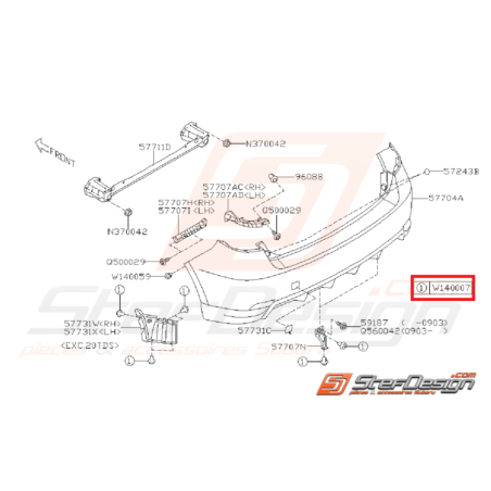 Clip Pare Choc Avant et Arrière Adaptable Subaru WRX STI 01-14 BRZ 13-1944629