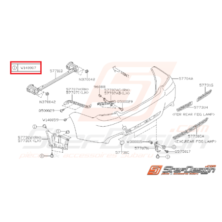 Clip Pare Choc Avant et Arrière Adaptable Subaru WRX STI 01-14 BRZ 13-1944630