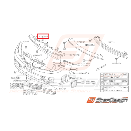Clip Pare Choc Avant et Arrière Adaptable Subaru WRX STI 01-14 BRZ 13-1944632