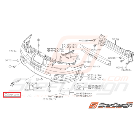 Clip Pare Choc Avant et Arrière Adaptable Subaru WRX STI 01-14 BRZ 13-1944633
