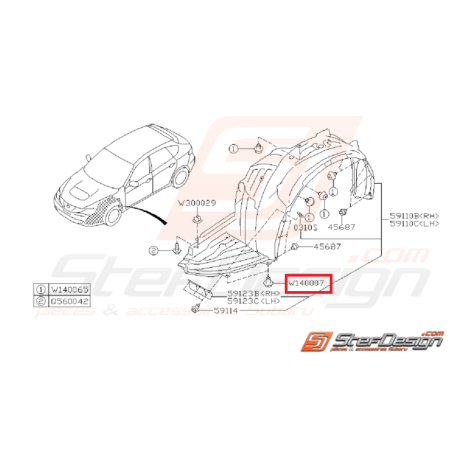 Clip Pare Choc Avant et Arrière Adaptable Subaru WRX STI 01-14 BRZ 13-1944635