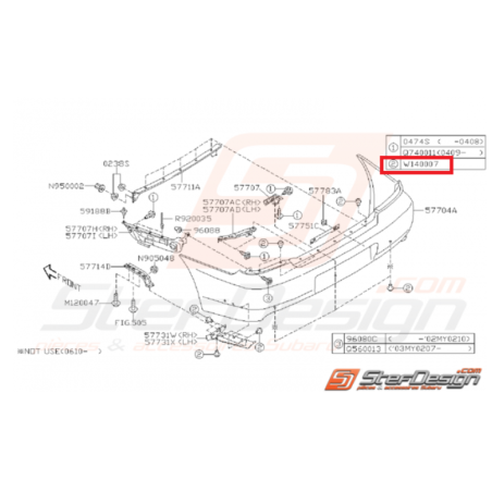 Clip Pare Choc Avant et Arrière Adaptable Subaru WRX STI 01-14 BRZ 13-1944637