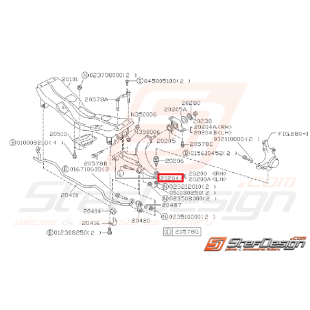 Silent bloc de triangle avant Subaru GT 1993 - 200044646