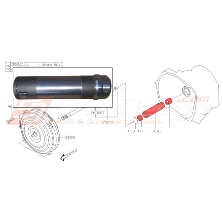 Arbre creux pompe à huile pour Subaru Forester SG9 boite automatique 2005-200644776