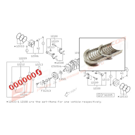 Coussinets de vilebrequin pour Subaru Outback 3.0R 03.2005 au 06.200644905