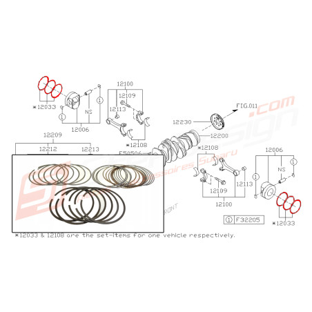 Segmentations origine pour Subaru Outback 3.0R 03.2005 au 06.200644909