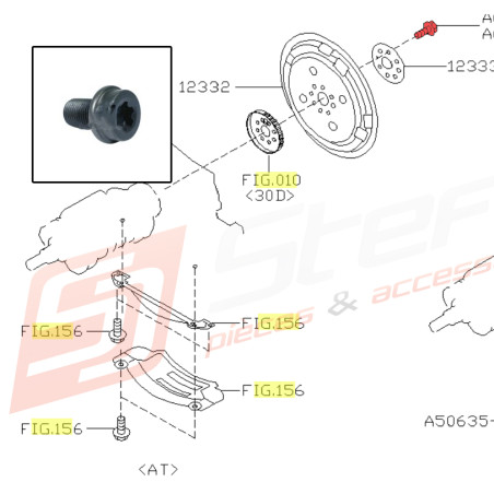 Vis de volant moteur boite automatique pour Subaru Outback 3.0R 03.2005 au 06.200644919