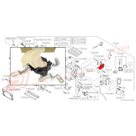 Servomoteur chauffage pour Subaru Outback 3.0R 03.2005 au 06.200644955