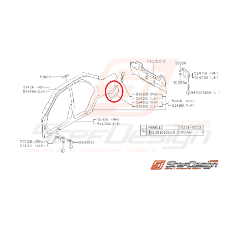 Panneau de Réparation Inférieur Arrière Adaptable pour Subaru GT 93-0045104