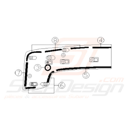 Pack Complet de Joint de Becquet pour Subaru STI 01-0745147