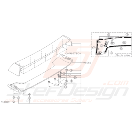 Pack Complet de Joint et Vis de Becquet pour Subaru STI 01-0745148
