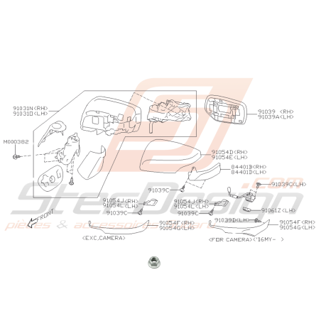 Schéma Rétroviseur extérieur Origine Subaru STI 2015-201945178