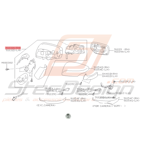 Rétroviseurs Gauche et Droit Origine Subaru STI 2015-201945181