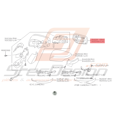 Glace de rétroviseur origine pour Subaru STI 2014 - 201645182