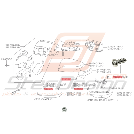 Vis de rétroviseur Origine Subaru STI 2015-201945183