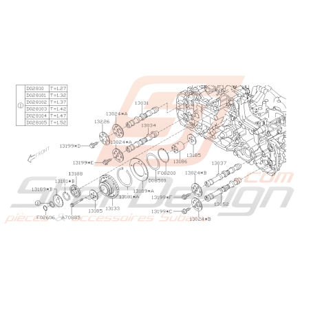 Schéma Arbre à Cames Origine Subaru WRX et Forester Diesel 2008 - 201245207