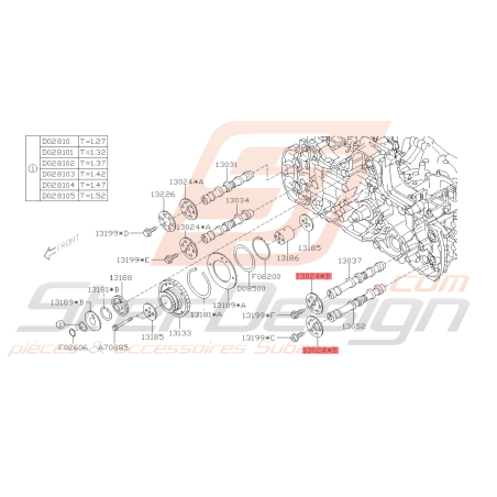 Poulie arbre à cames Origine Subaru WRX et FORESTER Diesel 2008 - 201245212
