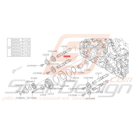 Arbres à Cames échappement droit et gauche Origine Subaru FORESTER et WRX 2008-2012 Diesel45215