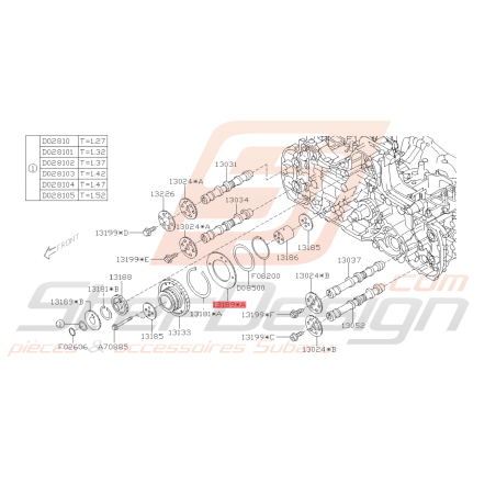 Engrenage Complet Origine Subaru WRX FORESTER Diesel 2008 - 201245223