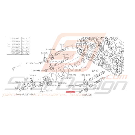 Boulon Arbre à Cames Origine Subaru WRX FORESTER Diesel 2008 - 201245226