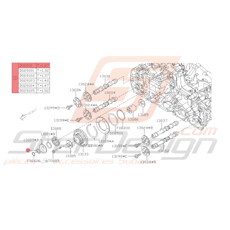 Rondelle Taille 1,27 Origine Subaru Diesel FORESTER WRX 2008 - 201245233