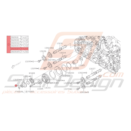 Rondelle taille 1,47 Origine Subaru Diesel FORESTER WRX 2008 - 201145239