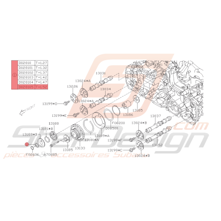 Rondelle taille 1,52 Origine Subaru Diesel FORESTER WRX 2008 - 201245240