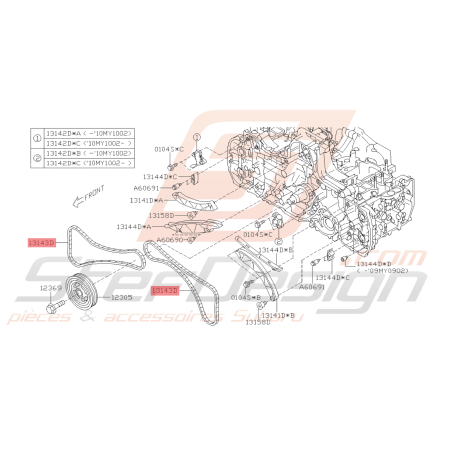 Chaîne de distribution Origine Subaru Diesel WRX Forester et XV45256
