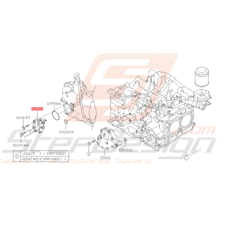 Pompe de retour d'huile de turbo Origine Subaru Forester WRX Diesel 2008 - 201245298